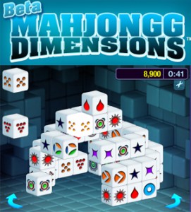 Mahjongg Dimensions, gioco online in 3d su Facebook.