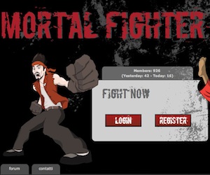 Mortal fighter, un gioco di combattimento manageriale online.