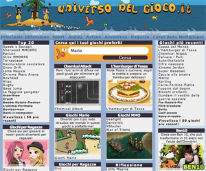 Universo del gioco è una sala giochi online per ragazzi con sezione multiplayer.