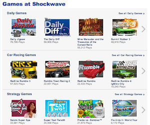 Shockwave, giochi online.